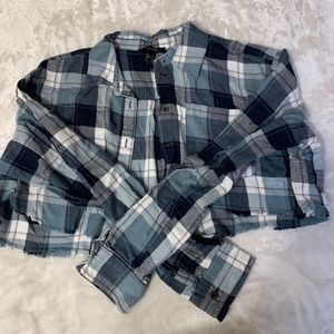 Cropped Blue Flannel